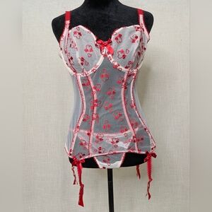 NWOT Stretchy Adore Me Heart Bustier Set - 38D / L
